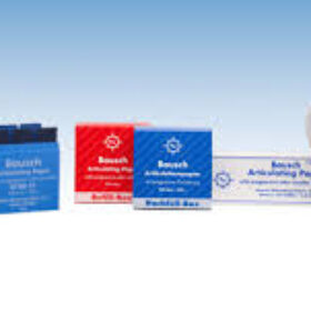 Χαρτιά Άρθρωσης 200 micron- Bausch - BK 01:Πλαστικός Διανομέας  300 Φύλλων Χρώματος Μπλε